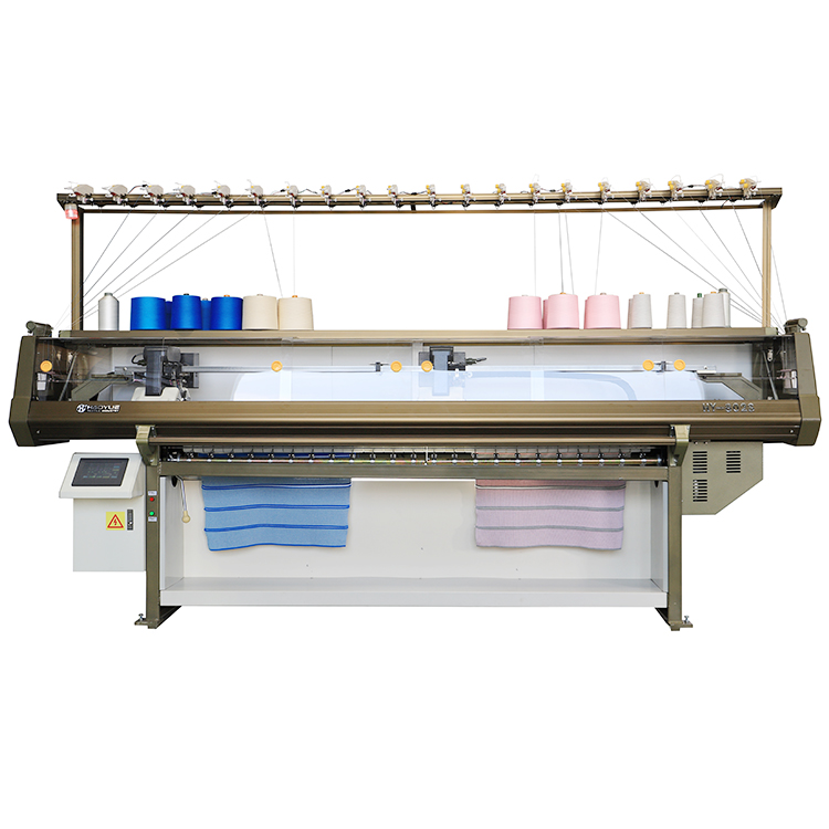 Double carriage Semi jacquard collar knitting machine