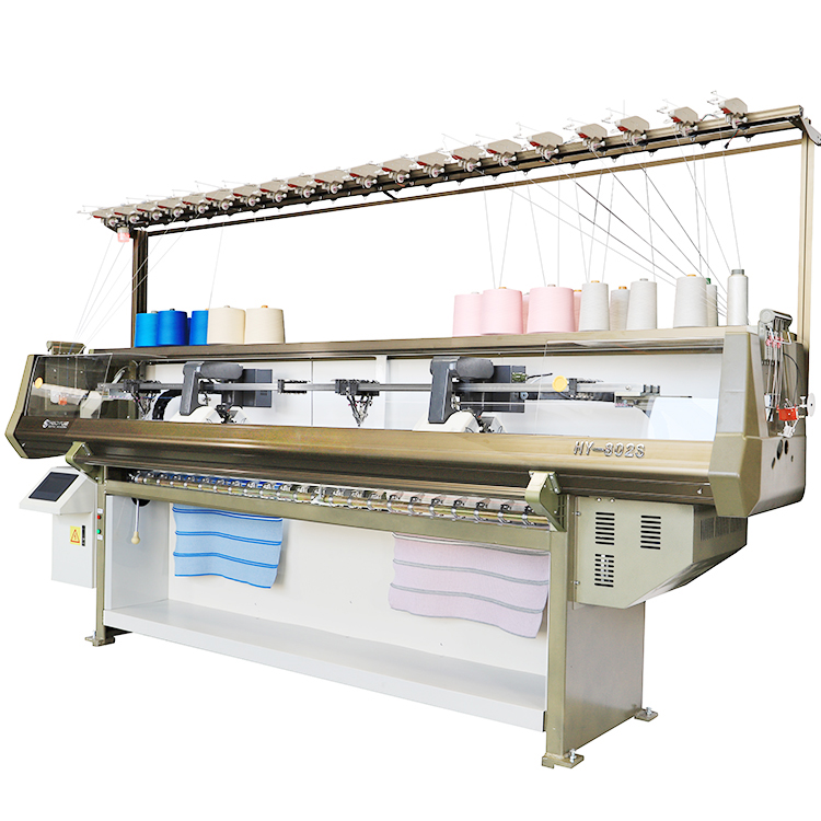 Double carriage Semi jacquard collar knitting machine