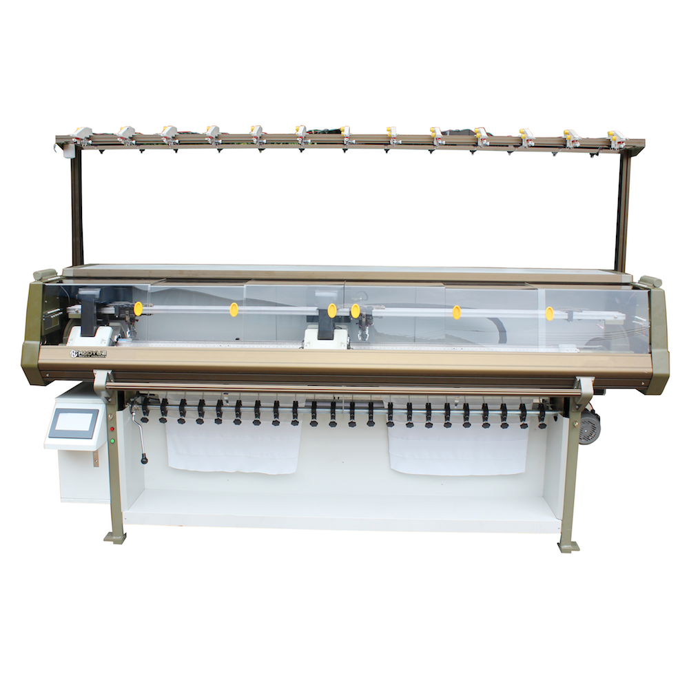 Double carriage Plain designs collar knitting machine